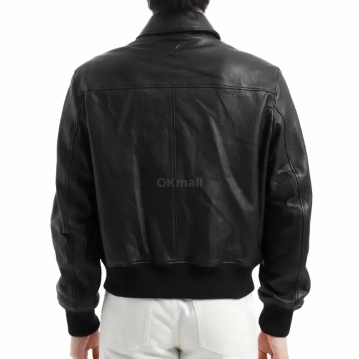 [BUNJANG] AMI Leather Zip Jacket Black L / AMI 가죽 지퍼 자켓 블랙 L 판매 합니다.