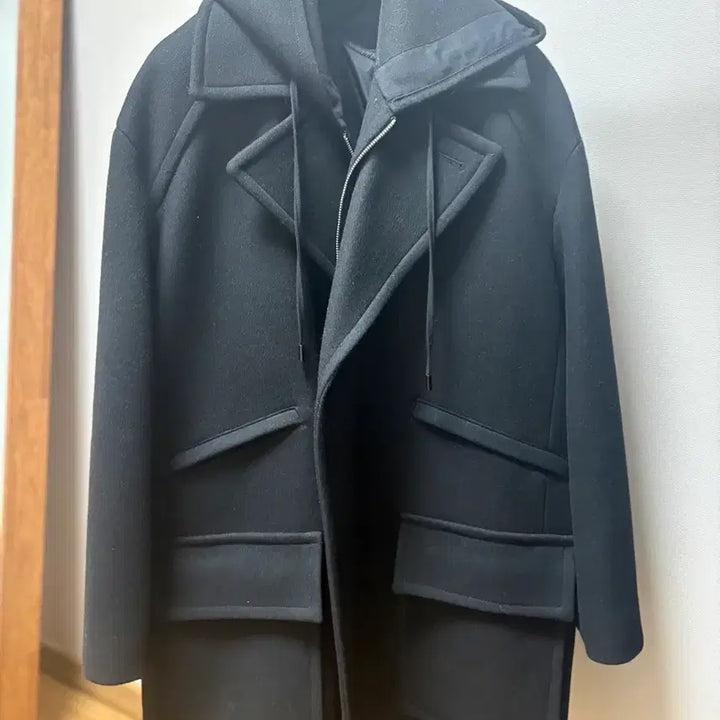 [BUNJANG] Juun.J Black Hooded Coat / 준지 블랙 후드 코트