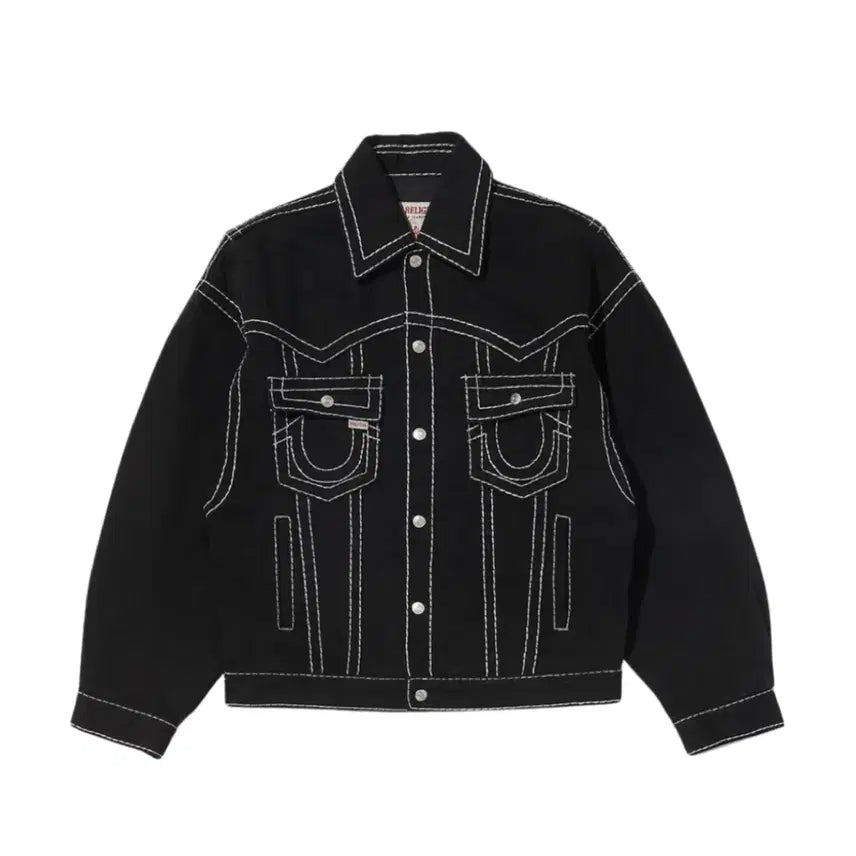 [BUNJANG] True Religion Big T Origin Trucker Jacket Black S / 트루릴리젼 빅 티 오리진 트러커 자켓 블랙 S