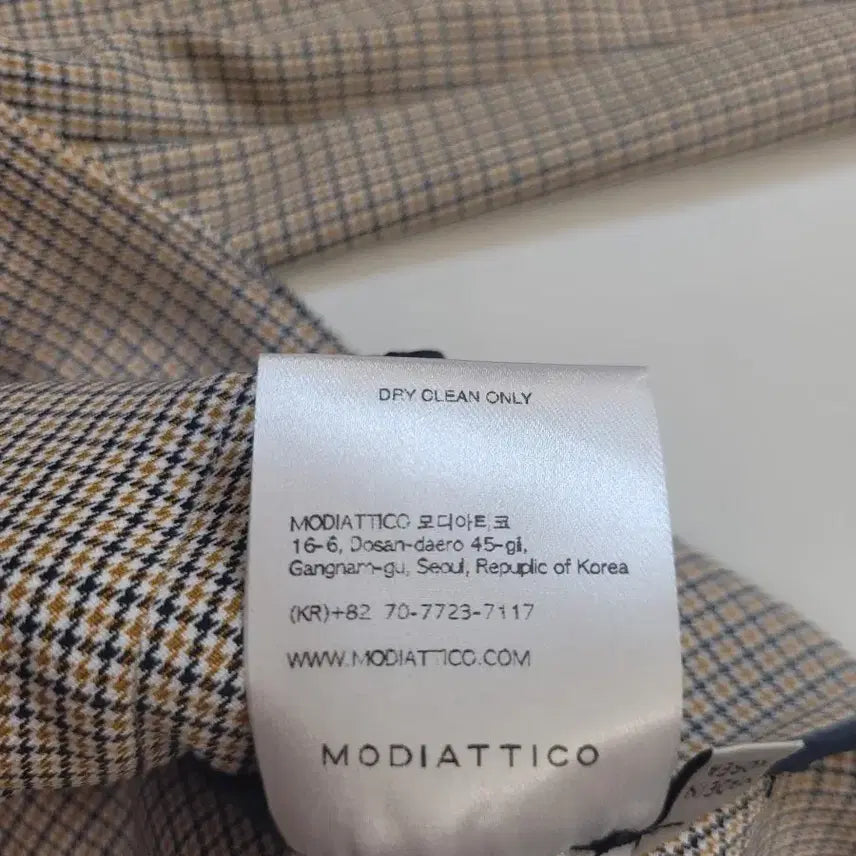 [BUNJANG] Modi Atico Check No Collar Jacket / 모디아티코 체크 노카라 자켓