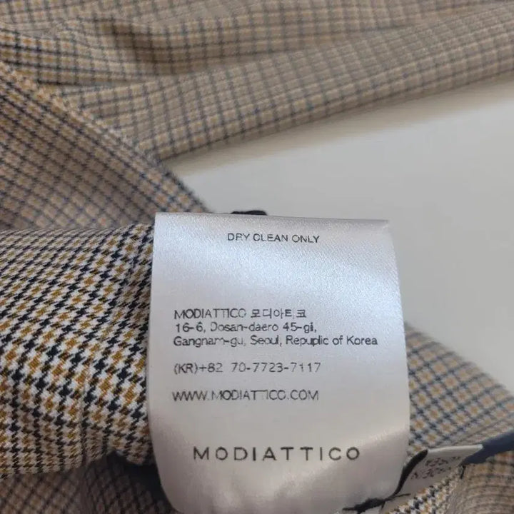 [BUNJANG] Modi Atico Check No Collar Jacket / 모디아티코 체크 노카라 자켓