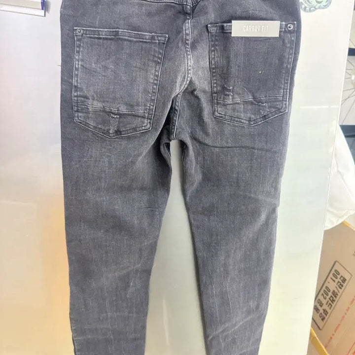 [BUNJANG] ZARA Denim Skinny Jeans / 자라 데미지 워싱 스키니 진 32사이즈 블랙 대님
