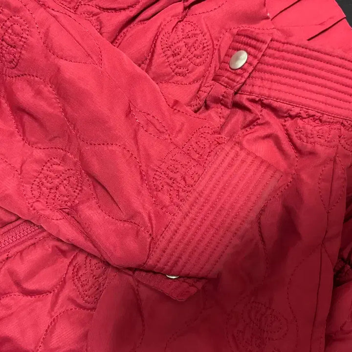 [BUNJANG] Tribe Red Embroidered Pattern Hooded Padded Jacket / 스투시 트라이브 레드 자수패턴 후드패딩 S