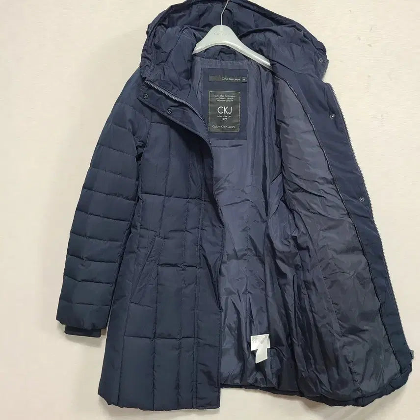 [BUNJANG] Calvin Klein Navy Quilted Padded Coat (Women's M) / ㅡ캘빈클라인 진 네이비 누빔패딩코트 여M ㅡ0108