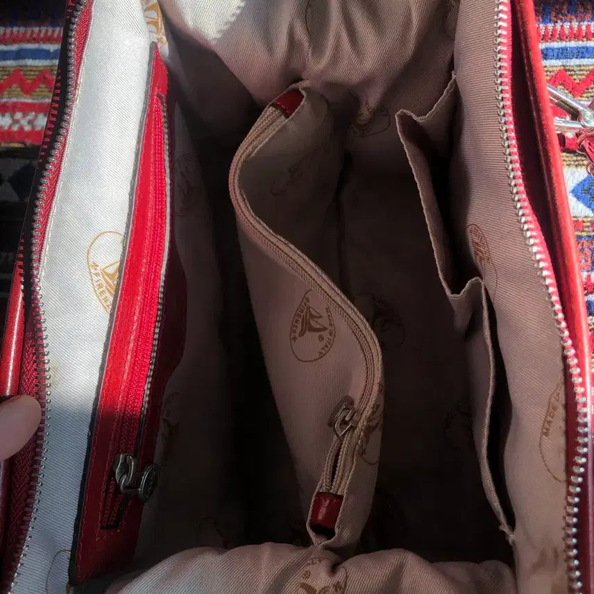 [BUNJANG] Vintage Italian Red Mini Boston Bag / 빈티지 이탈리아 레드 미니 보스턴백