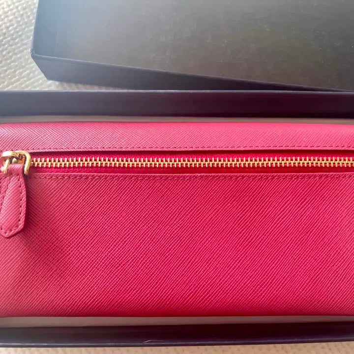 [BUNJANG] Prada Saffiano Long Wallet / 새상품//프라다 사피아노 리본 장지갑 핫핑크