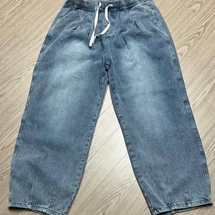 [BUNJANG] Balloon Wide Banding Denim Pants / [새상품] 벌룬 와이드 밴딩 데님 팬츠