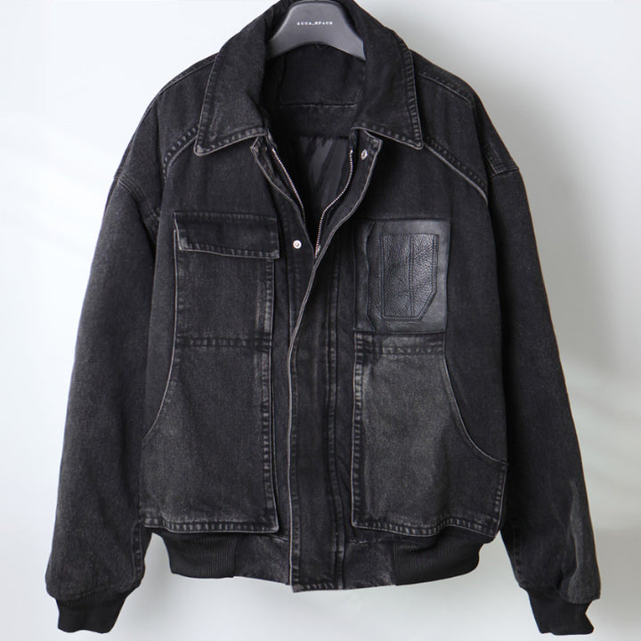 [BUNJANG] Junji Leather Pocket Denim Jacket / 주카스페이스에서 만든 준지맛 가죽포켓 데님 자켓 점퍼 팝니다(*탈부착O)