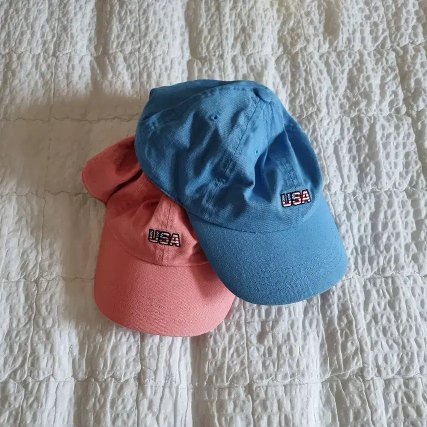 [BUNJANG] MILLITAGE Ball Cap (Blue & Pink) / MILLITAGE 성조기 볼캡 모자 , 총 2개 : 합 5천