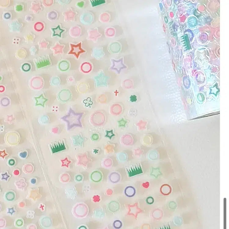 [BUNJANG] Soft Tissue Star Coating Roll Sticker / Soft tissue 샤오홍슈 데코 뽀짝이 별코팅 롤스티커 한패턴