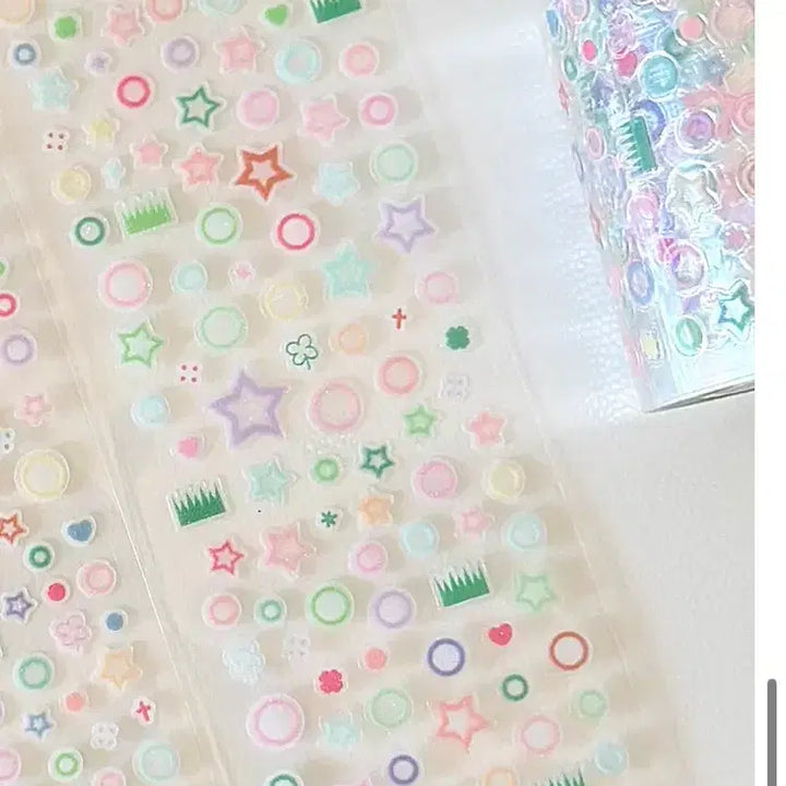 [BUNJANG] Soft Tissue Star Coating Roll Sticker / Soft tissue 샤오홍슈 데코 뽀짝이 별코팅 롤스티커 한패턴