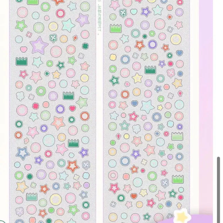 [BUNJANG] Soft Tissue Star Coating Roll Sticker / Soft tissue 샤오홍슈 데코 뽀짝이 별코팅 롤스티커 한패턴