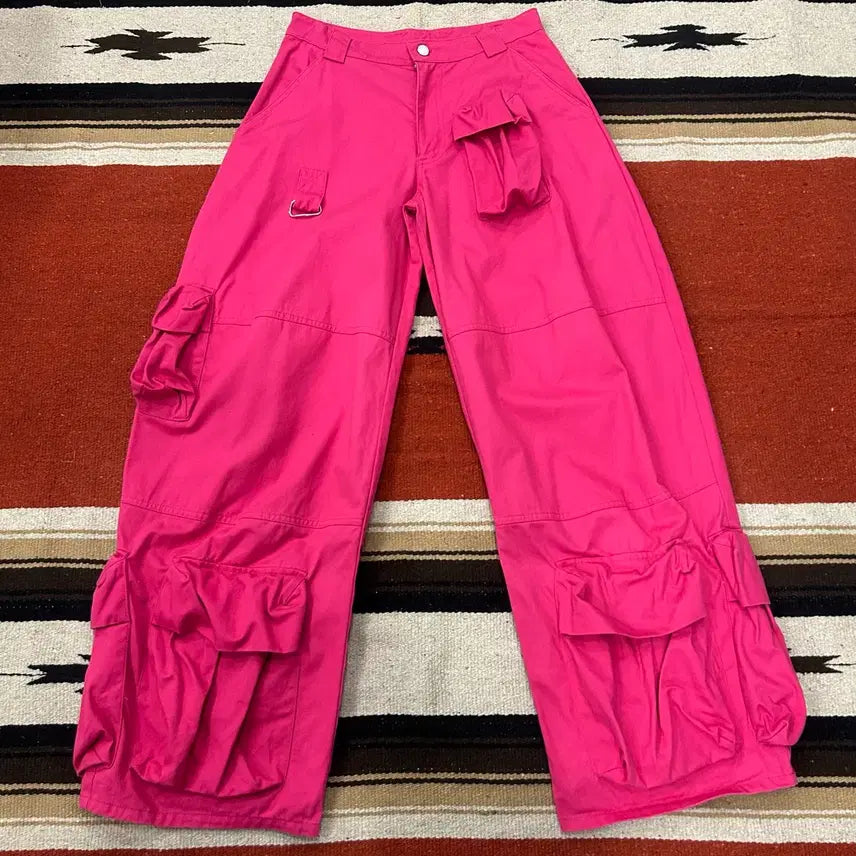 [BUNJANG] Colina Strada Pink Wide Cargo Pants S / 콜리나 스트라다 핑크 와이드 카고팬츠