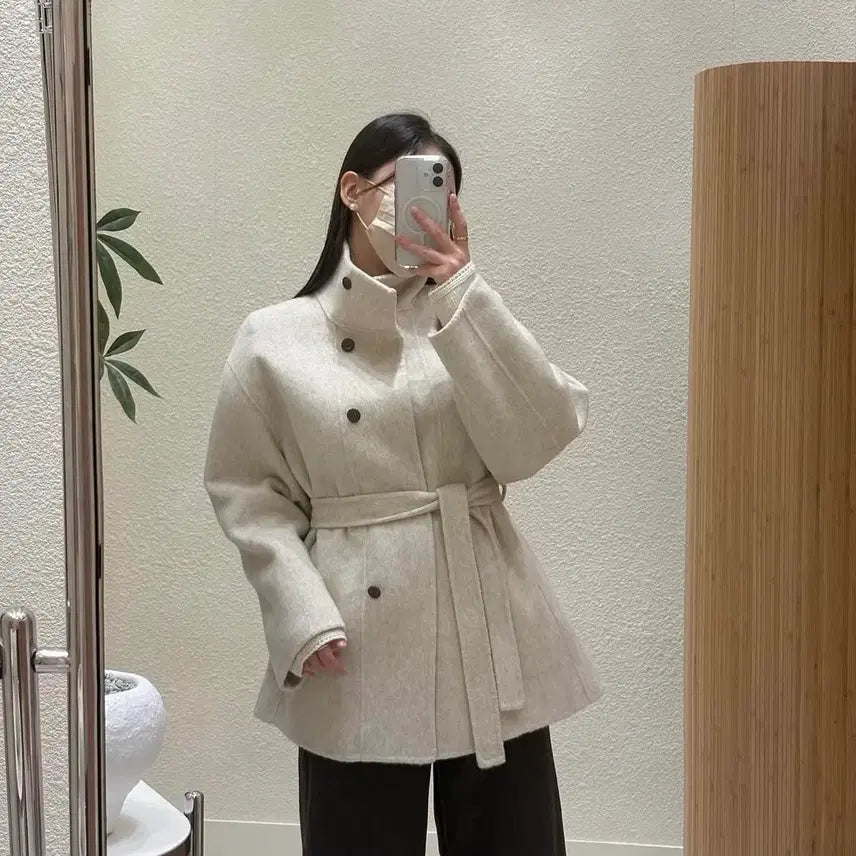 [BUNJANG] Half Coat - Beige / 하프 코트 베이지