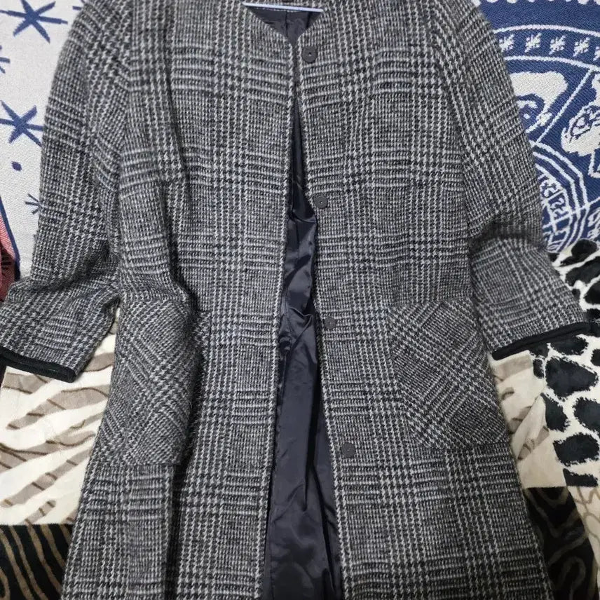 [BUNJANG] JOINUS Checkered Half Coat / JOINUS 조이너스 체크무늬 하프 코트