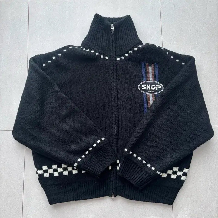 [BUNJANG] Insane Garage Insilence Jacquard Knit Zip-Up Jacket / [L] 인세인개러지 인사일런스 자카드 니트집업자켓