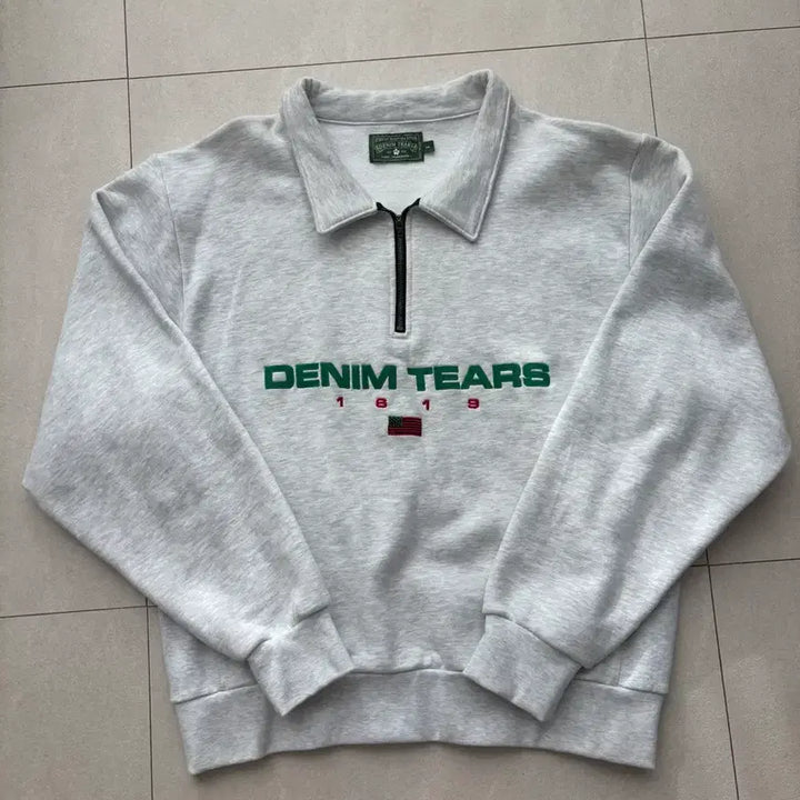 [BUNJANG] Denim Tears Half Zip-up Sweatshirt / [L] 데님 티어스 하프집업 맨투맨