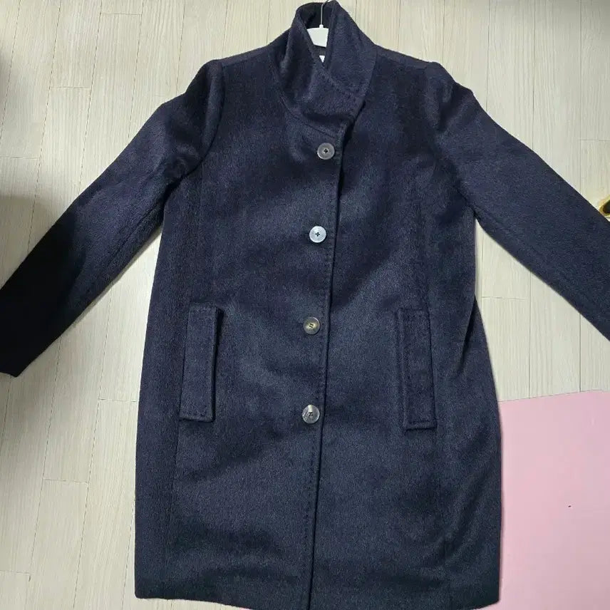 [BUNJANG] JIGOTT Navy Baby Llama Wool Coat / JIGOTT 네이비 색상 베이비라마 여성 코트