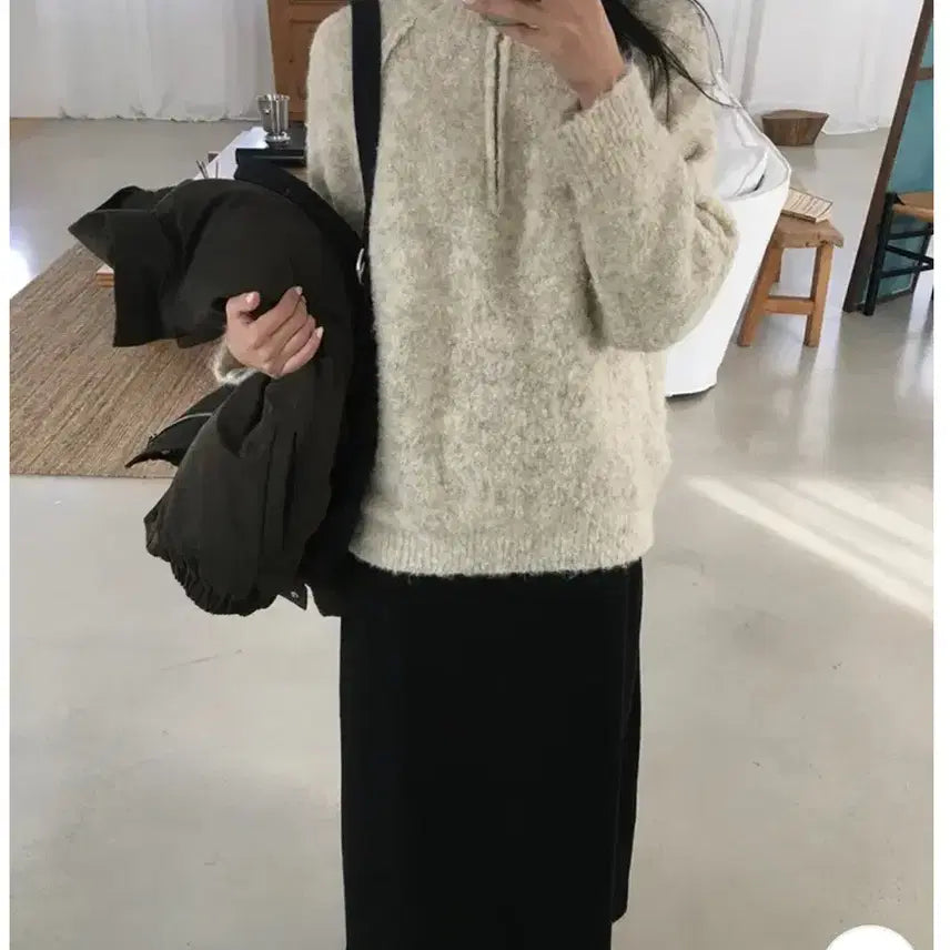 [BUNJANG] Raglan Half-Zip Knit / 래글런 반집업 니트
