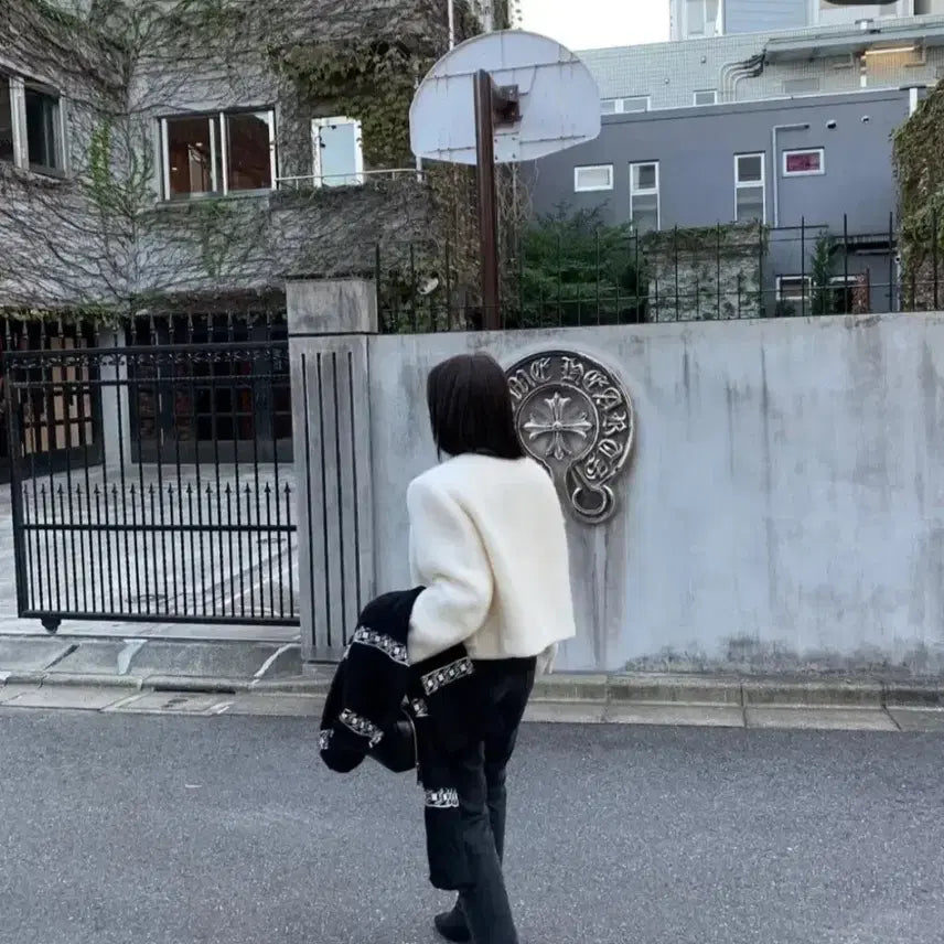 [BUNJANG] LoveMeUs Claire Boucle Coat Jacket Ivory / 러브미우 끌레 부클 코트 자켓 아이보리