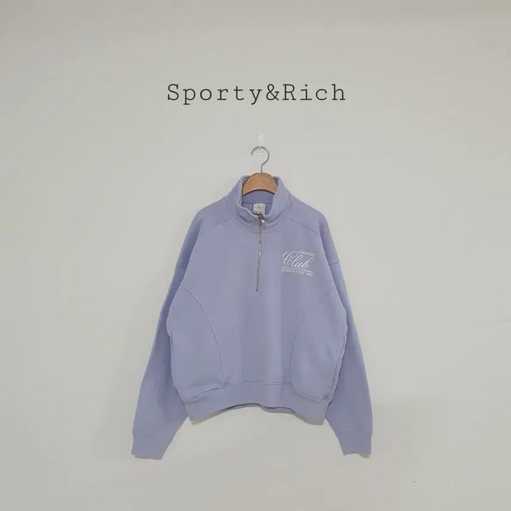 [BUNJANG] Sporty & Rich Lavender Half-Zip Sweatshirt / No.26030111 스포티앤리치 하프집업 맨투맨 라벤더 하프집업