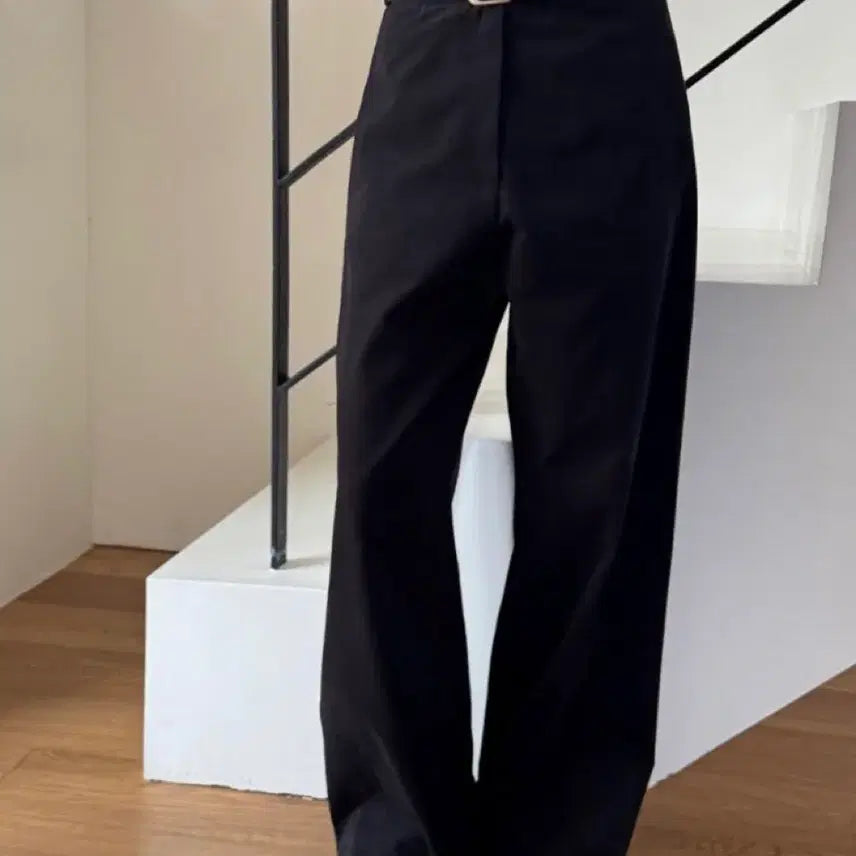 [BUNJANG] Something Else Peach Brushed Wide Cotton Pants (Black) / 썸띵엘스 피치기모 와이드 코튼 팬츠(블랙)