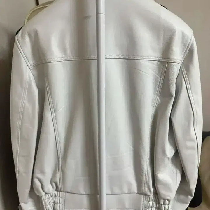 [BUNJANG] White Real Leather Jacket / 화이트 리얼 레더 자켓