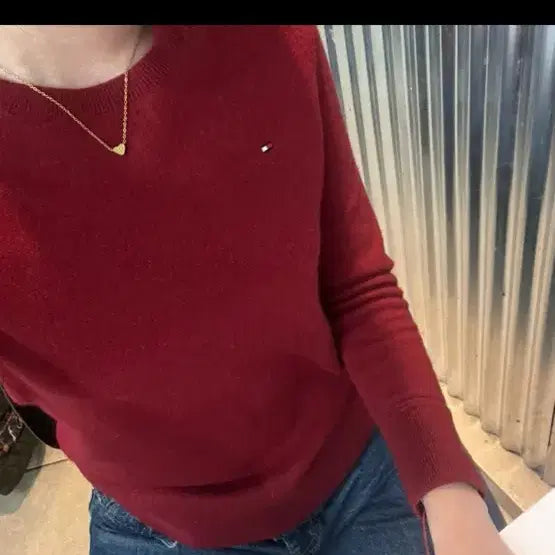 [BUNJANG] Tommy Hilfiger Red Wool Knit S / 타미힐피거 레드 울니트 S