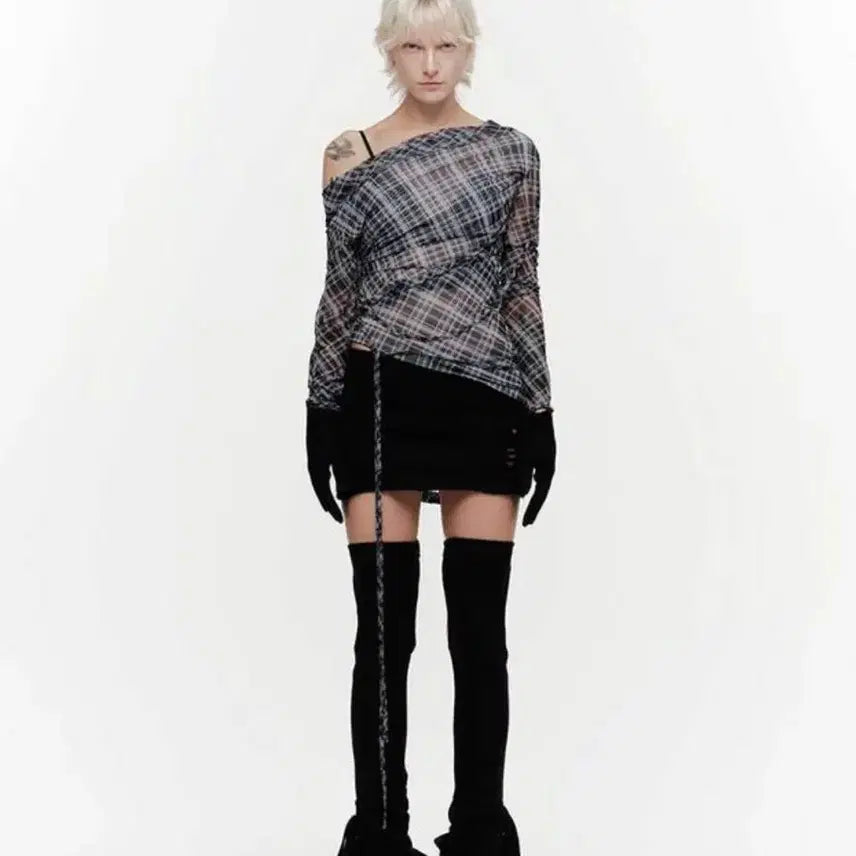 [BUNJANG] 2000 Archive Mesh Off Shoulder Top / (새상품 / 택제거X) 2000아카이브 오프숄더 매쉬 탑