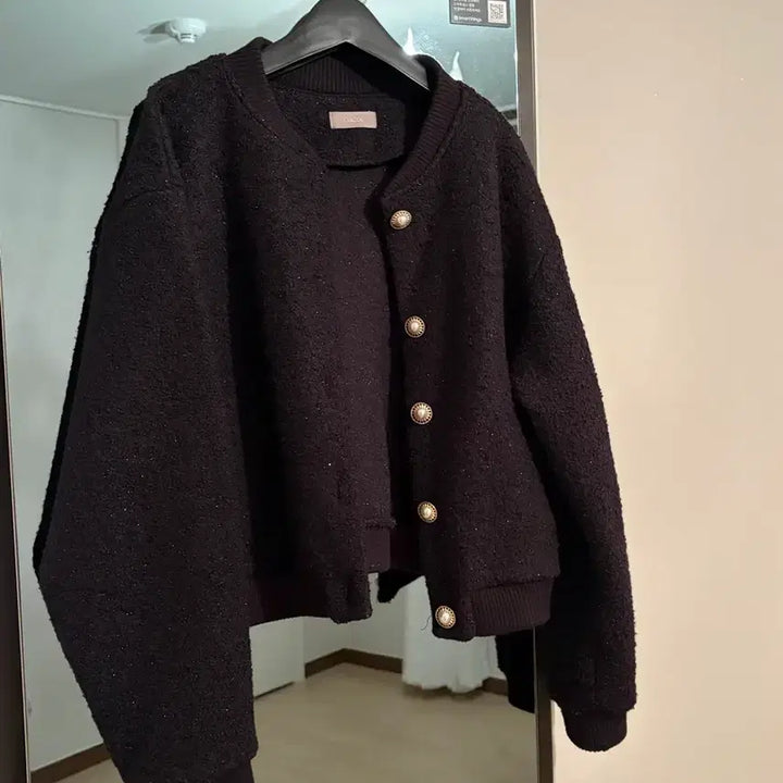 [BUNJANG] Sikird Black Tweed Bomber Jacket / 시크드 블랙 트위드 자켓 봄버