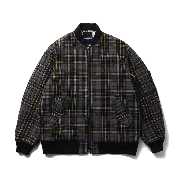 [BUNJANG] SWAGGER Plaid Wool MA-1 Jacket / SWAGGER Plaid Wool MA-1 Jacket