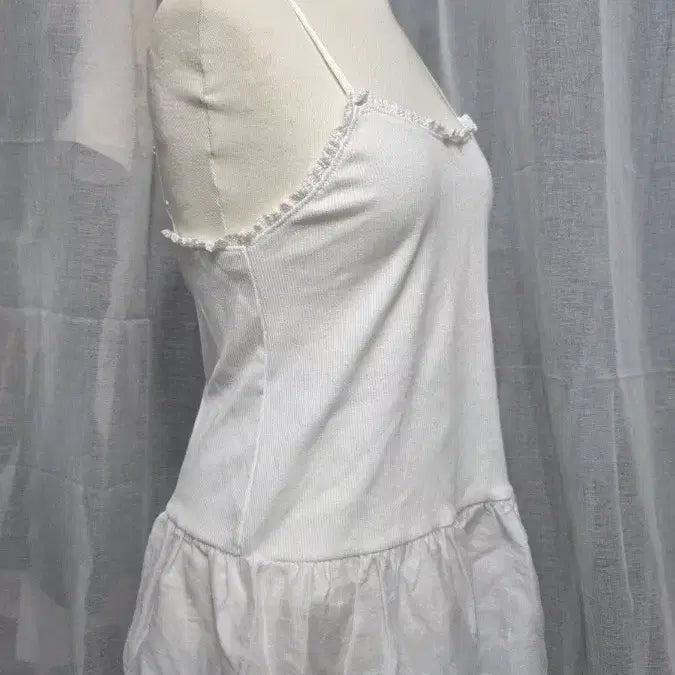 [BUNJANG] Lace Layered Tank Top / 레이스 레이어드 나시 사계절용