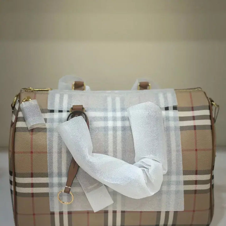 [BUNJANG] Burberry Check Medium Bowling Bag / 버버리 체크 볼링백 미디엄 브라운