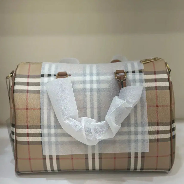 [BUNJANG] Burberry Check Medium Bowling Bag / 버버리 체크 볼링백 미디엄 브라운