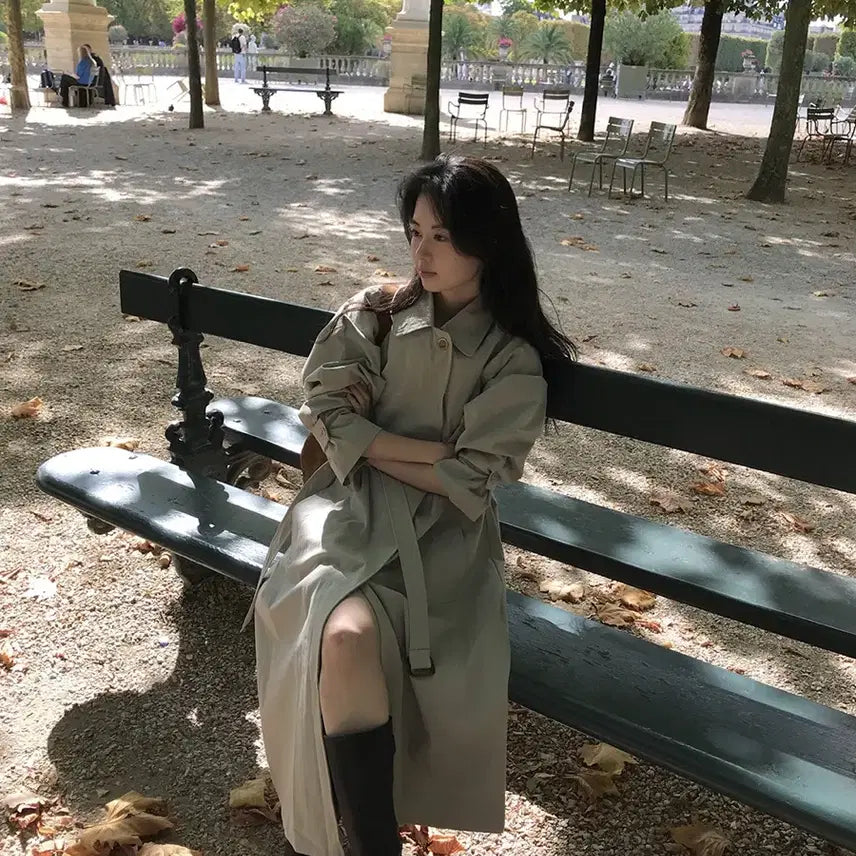 [SOLD OUT] 아카이브제이투유 뮤트 싱글 트렌치코트 페일카키