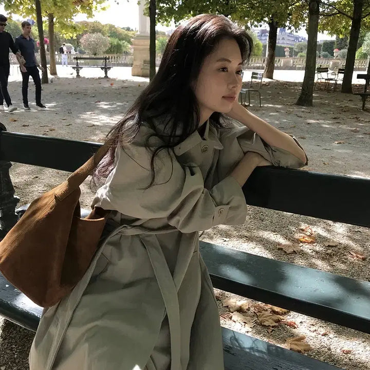 [SOLD OUT] 아카이브제이투유 뮤트 싱글 트렌치코트 페일카키