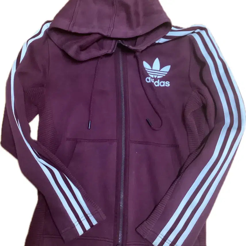 [BUNJANG] Adidas Burgundy Hoodie / 아디다스 버건디 후드