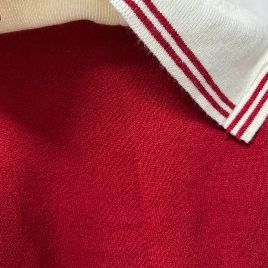 [BUNJANG] Sailor Collar Knit Top / [새상품] 세일러 카라 니트 레드