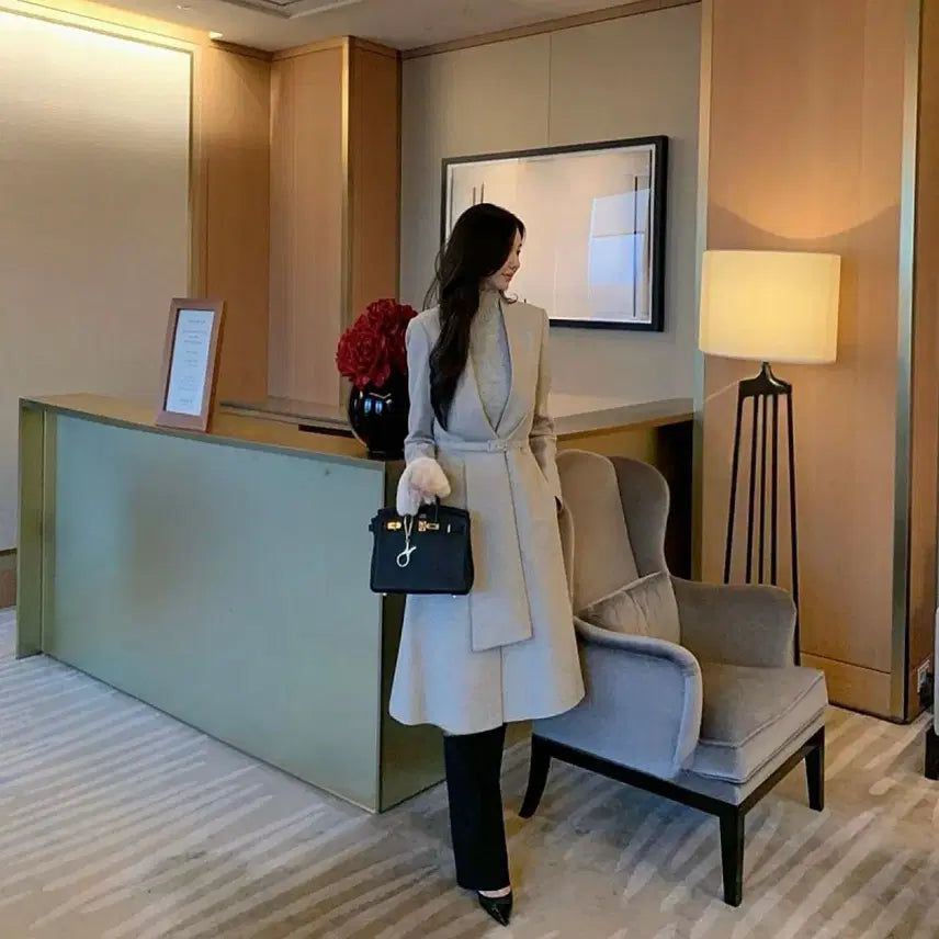 [BUNJANG] Lapillus Muffler Wool Coat / 라플라 머플러 울 코트