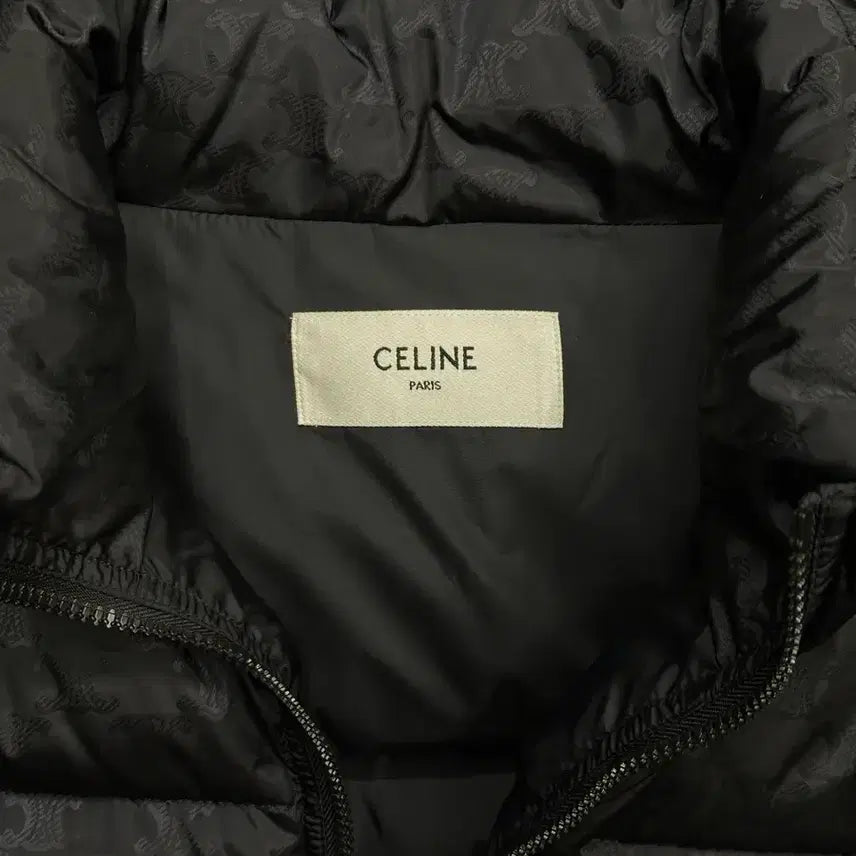 [BUNJANG] Celine Triomphe Down Jacket Black (Size 52) / 셀린느 트리옹프 패딩 나일론 자카드 다운 자켓 블랙 52
