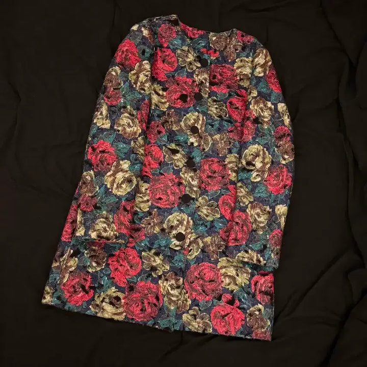 [BUNJANG] Anetik Floral Wool Mac Coat / 빈티지 아네틱 플라워 울 맥 코트