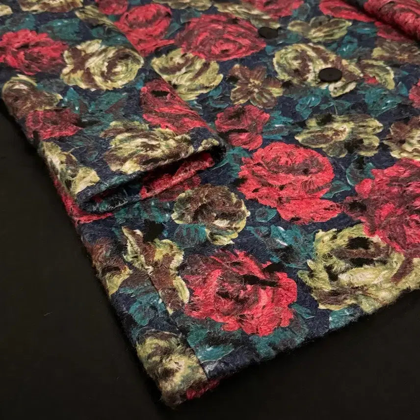 [BUNJANG] Anetik Floral Wool Mac Coat / 빈티지 아네틱 플라워 울 맥 코트