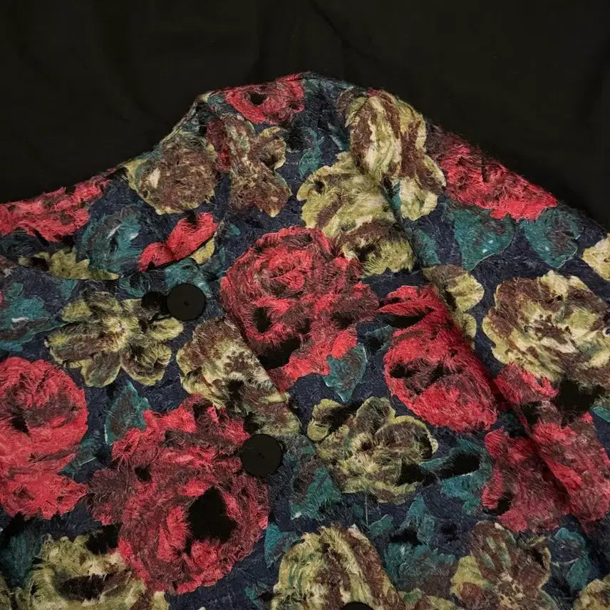 [BUNJANG] Anetik Floral Wool Mac Coat / 빈티지 아네틱 플라워 울 맥 코트