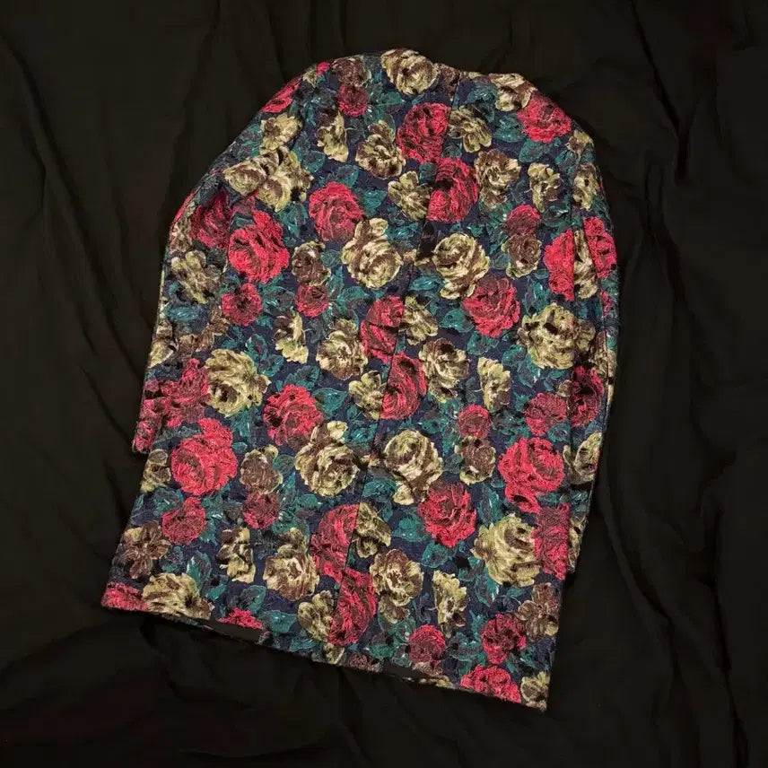 [BUNJANG] Anetik Floral Wool Mac Coat / 빈티지 아네틱 플라워 울 맥 코트