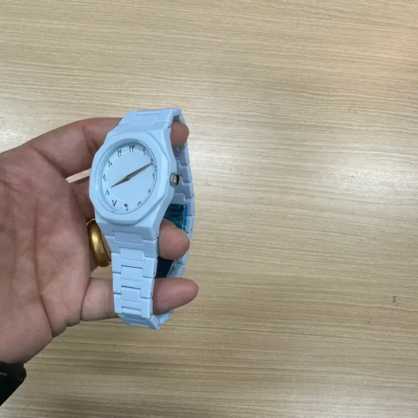 [BUNJANG] Pastel Blue Arabic Numerals Wristwatch / 파스텔 블루 아라비아 숫자 손목시계