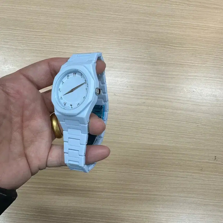 [BUNJANG] Pastel Blue Arabic Numerals Wristwatch / 파스텔 블루 아라비아 숫자 손목시계