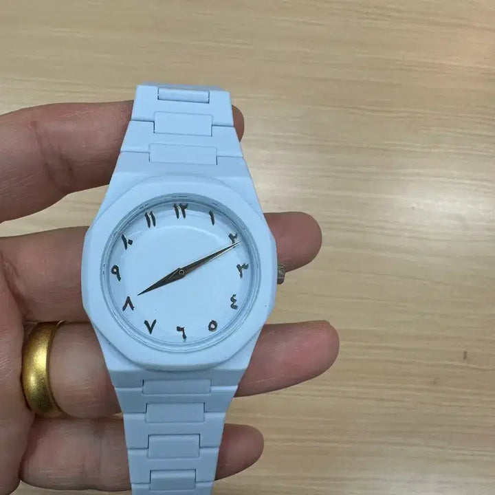 [BUNJANG] Pastel Blue Arabic Numerals Wristwatch / 파스텔 블루 아라비아 숫자 손목시계