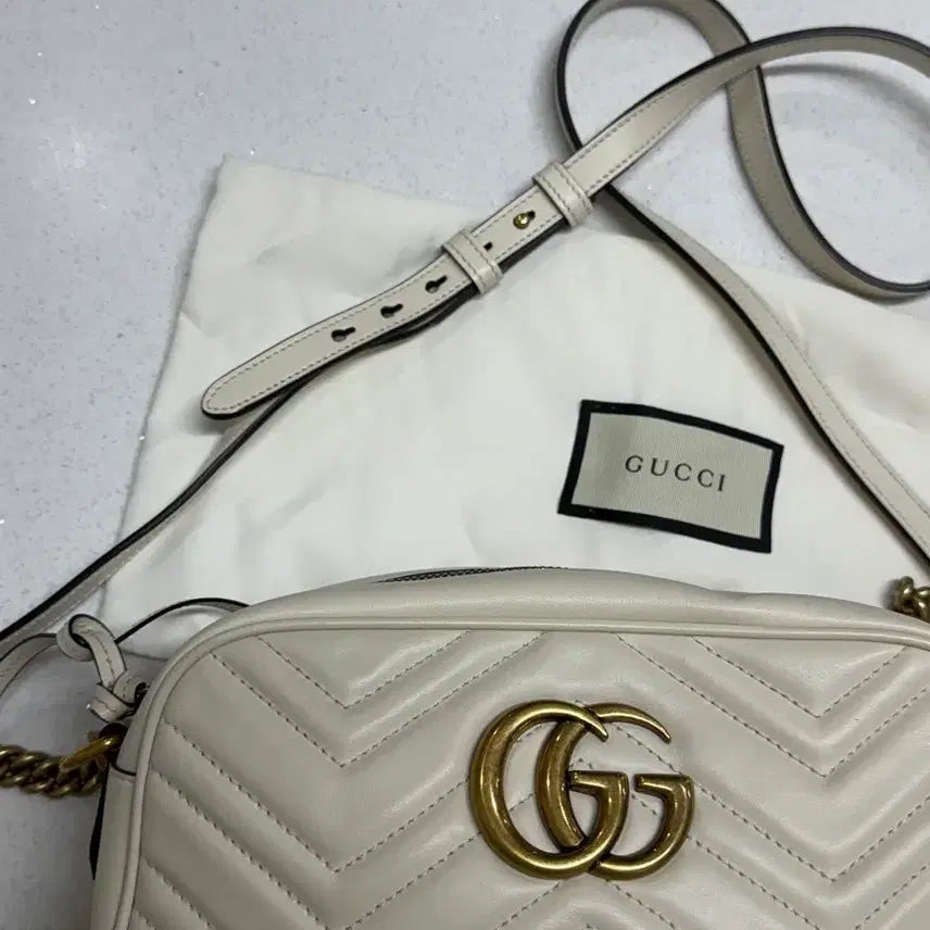 [BUNJANG] Gucci Matelassé GG Shoulder Bag Ivory / 구찌 마틀라세 GG 숄더백 아이보리