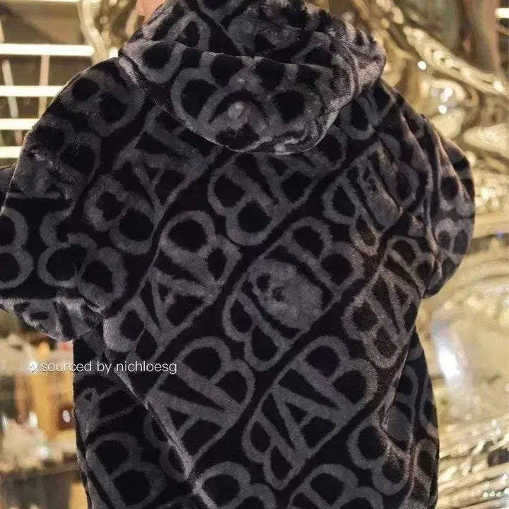 [BUNJANG] BAPE Monogram Fur Hood Jacket / (극희귀) 베이프 모노그램 퍼 후드 자켓