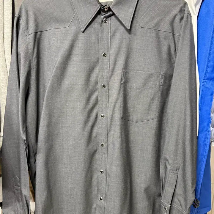 [BUNJANG] Lemaire Wool Western Shirt Charcoal / [50] 르메르 울 웨스턴 셔츠 차콜